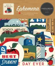 1 Pack Carta Bella Paper BACK TO SCHOOL Ephemera Die Cut Cardstock Pieces