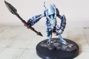 dungeons and dragons ice devil miniature, pro painted, new, frozen aesthetic