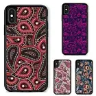 Aluminum Cover For iPhone XS 11 12 13 14 15 16 Pro Max pink bold paisley Collage