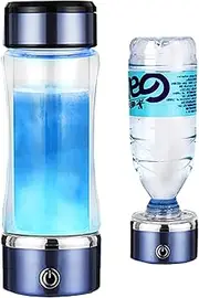 Hydrogen Rich Water Bottle Portable Hydrogenated Water Bottle Hydrogen Water Generator Ionizer Machine SPE and PEM Technology 3 Mins Make Hydrogen Content Up to 700-900 PPB 420 ML