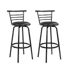 Artiss Set of 2/4 PU Leather Bar Stools - Black and Steel Durable In Use