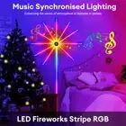 Smart Firework LED Strip Lights RGB USB Music Sync APP Remote Control 120/195LED