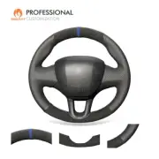 MEWANT DIY Alcantara Real Leather Steering Wheel Cover for Peugeot 208 308 308SW