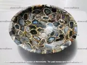 Black Agate Geode Wash Basin Sink, Kitchen Accessories Sink Decor, Bathroom Deco
