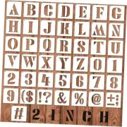 2 Inch Letter Number Stencils, 43Pcs Reusable Small Alphabet & Symbol