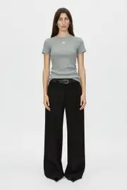 Nora Cotton Fitted Tee in Grey Marle - CAMILLA AND MARC® C&M
