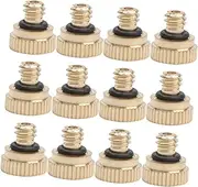 KITANDOVE 12Pcs Brass Misting Nozzle for Outdoor Cooling Low Pressure Atomizing Sprayer for Garden Durable Leak Design Wide Coverage Spraying for Efficient Use