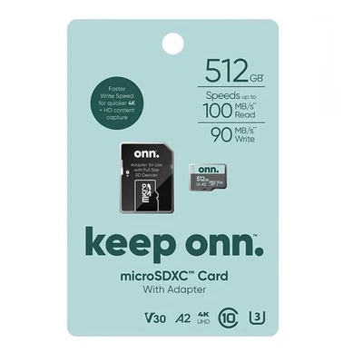 Onn 512GB Micro SD EXPRESS SHIPPING Card GREAT For Nintendo Switch 1 (Sealed)