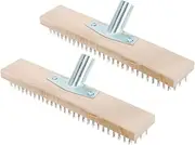 MOBUTOFU 2pcs Remover Brush Coppered Wire Roof Brush for Removal from Grass and Moss Concrete Surfaces Durable for Landscape Maintenance