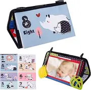 Jenilily Baby Books Mirror Tummy Time Toys, Touch and Feel Crinkle Cloth Books Early Educational Soft Toys for Infants Toddlers, Baby Gift
