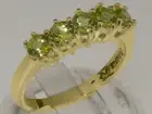 14k Yellow Gold Natural Peridot Womens Eternity Ring - Sizes 4 to 12