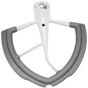 Flex Edge Beater for KitchenAid Bowl-Lift Stand Mixer - 6 Quart Dough Mixing Paddle with Flexible Silicone Edges WhiteGrey