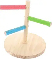 ibasenice Bird Training Stand Portable Tabletop Perch for Parakeets Conures Lovebirds and Cockatiels Durable Bird Perch for Chewing and Playing for Cages and Desks