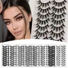 10 Pairs Wispy Fluffy False Eyelashes Thick Long Eye Lashes Eye Makeup Tools