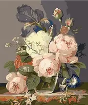 Paint by Number for Adults. Rose Flowers DIY Acrylic Painting Kit for Adults Beginner – 16” x 20”with 3 Brushes and Bright Colors