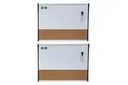 2PK Quartet Magnetic Combination Whiteboard 610mm Cork Memo Note Wall Mountable