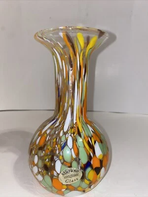 Murano Glass Vase Millefiori Italy