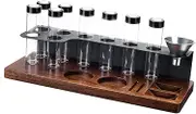 B Baosity Sealed Coffee Bean Cellars Wooden Display Stand Espresso Accessories Dosing Glass Vials 8 Single Dose Coffee Beans Tubes