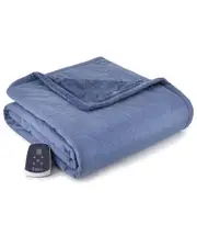 Shavel Home Products Micro Flannel Reverse To Ultra Velvet Heated Throw