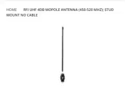 NEW RFI CD50/CD51 UHF 4dB Mopole Antenna 450-520MHz Stud Mount 5m No Connector