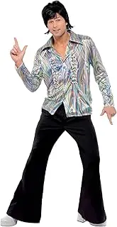 Smiffy's Men's 70S Retro Costume with Psychedelic Pattern Shirt and Flares
