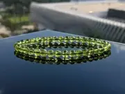 64.3 Cts. Peridot Bead Bracelet for Men Stretch 6mm Pakistan 7 7.5 8 8.5 inch