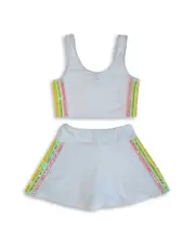 Lola + The Boys Girls' Rainbow Sequin Top & Skort Set - Little Kid, Big Kid