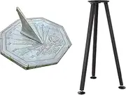 MEDIEVAL CRAFT Brass Rose Sundial Verdigris with Stand