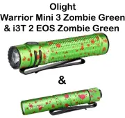Olight Warrior Mini 3 Zombie Green & I3T 2 Zombie Green Rechargeable Flashlights