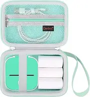 Canboc Carrying Case for Memoking/Phomemo T02/ M02/NIIMBOT D110 Mini Printer Sticker Printer, T02 Portable Thermal Printer Box for Thermal Paper, USB Cable, Green (Case Only)