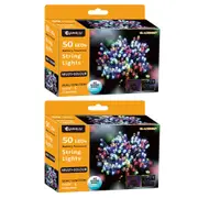2x Sansai 50 LED Battery Lumini Decorative/Christmas String Lights Multi-Colour