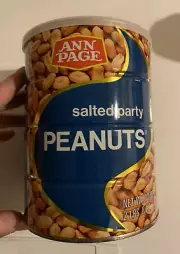 Vintage 1970s Ann Page 2 Lb 8 Oz A&P Tin Salted Peanuts NOS Sealed Unopened Full