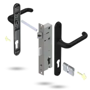 Lockwood Door Lock Pack Induro Mortice Verona Gidgee Levers Black w/ Cylinder