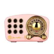 Retro Classic Style Bluetooth Speaker FM Radio with Strong Bass-Pink