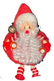 Roly Poly Santa Claus Handmade Button Doll Shelf Sitter