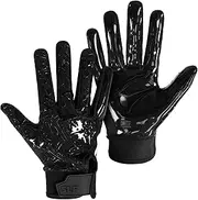 SLEEFS Kids Youth Football Gloves for Boys and Girls, Sticky Receiver Flag Football Gloves for Kids 5 to 12, Stretch Fit, No Slip, Perfect Grip, Machine Washable