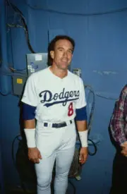Gary Carter plays for the Dodgers 1991 Old Photo