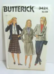 Butterick Sewing Pattern 3424 Size 12 Skirt Pants Jacket Uniform Business Uncut