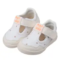 在飛比找momo購物網優惠-【布布童鞋】日本IFME點點白色T型寶寶機能學步鞋(P4H6