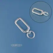 Sterling Silver Rectangle Clip On Clasp Connector w/Swivel Ring 22mm #44056