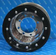 BOSS ATV RACING POLISHED BEAD LOCK Rear WHEEL 9x8 BLACK RING