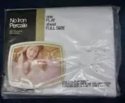 Vtg JC Penney's No Iron Percale FULL Flat Sheet White NEW