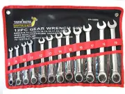 12 pc 8-19mm combination ratchet gear spanner wrench set CR-V STEEL ,10 12 14
