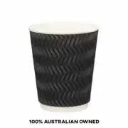 Disposable Coffee Cups 8Oz Takeaway Paper Ripple Wall Beverage Cups 50x no Lids