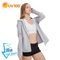 在飛比找Yahoo!奇摩拍賣優惠-UV100 防曬 抗UV-冰絲輕量連帽外套-女(AA2156
