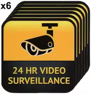 x6 CCTV Warning Sticker, Video Surveillance Vinyl Decal, Security Camera Sign