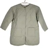Michael Stars Sonnet Snap Front Quilted Jacket 2X Plus Size Light Olive New $248