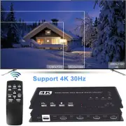 Hotkey 4K 4x1 KVM HDMI Quad Multi-Viewer Display Switch Vedio Wall Controller