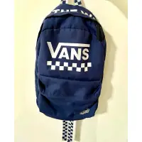 在飛比找蝦皮購物優惠-Vans 中性款 後背包 書包 帆布 藍白 格子 logo 