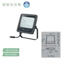 在飛比找松果購物優惠-【好商量】舞光 20W LED 宙斯 泛光燈 戶外燈 洗牆燈